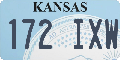 KS license plate 172IXW