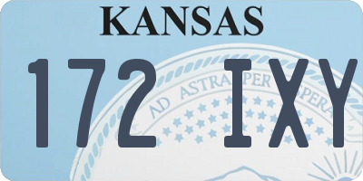KS license plate 172IXY