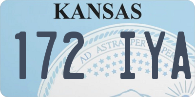KS license plate 172IYA
