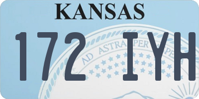 KS license plate 172IYH