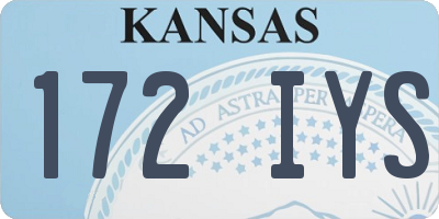KS license plate 172IYS