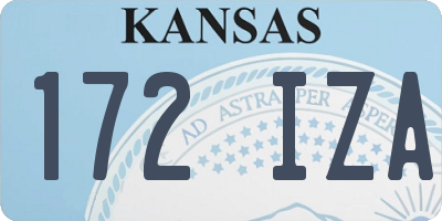 KS license plate 172IZA