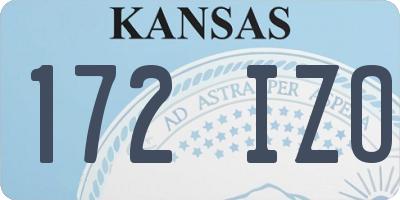 KS license plate 172IZO