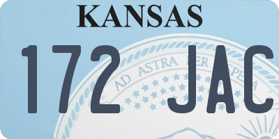 KS license plate 172JAC