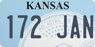 KS license plate 172JAN