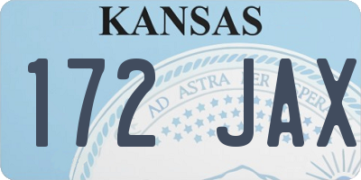 KS license plate 172JAX