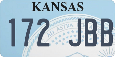 KS license plate 172JBB