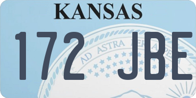 KS license plate 172JBE