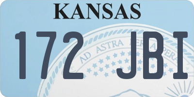 KS license plate 172JBI