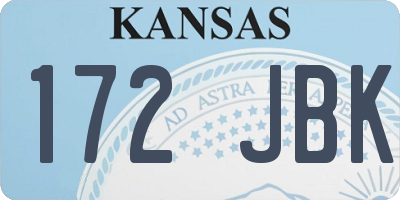 KS license plate 172JBK