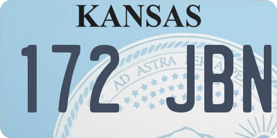 KS license plate 172JBN