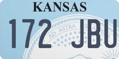 KS license plate 172JBU