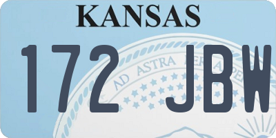 KS license plate 172JBW