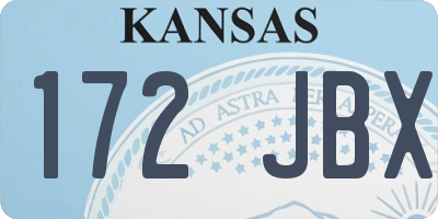 KS license plate 172JBX