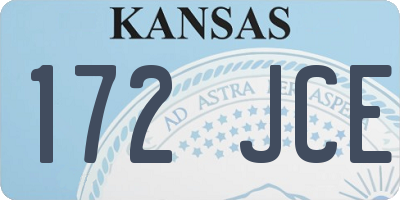 KS license plate 172JCE