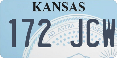 KS license plate 172JCW