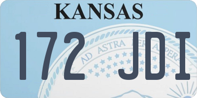 KS license plate 172JDI