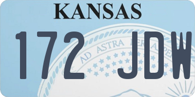 KS license plate 172JDW