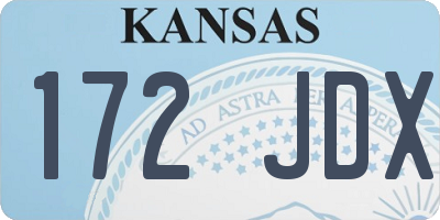 KS license plate 172JDX