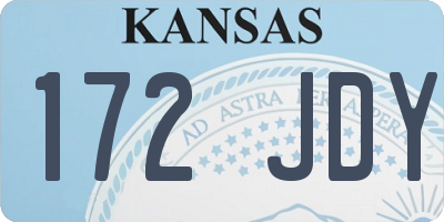 KS license plate 172JDY