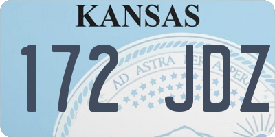 KS license plate 172JDZ