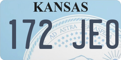 KS license plate 172JEO