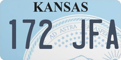 KS license plate 172JFA