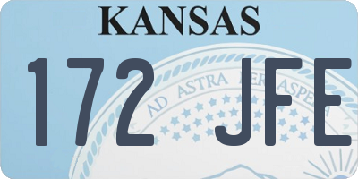 KS license plate 172JFE