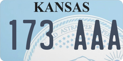 KS license plate 173AAA