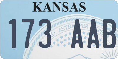 KS license plate 173AAB