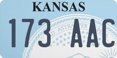 KS license plate 173AAC