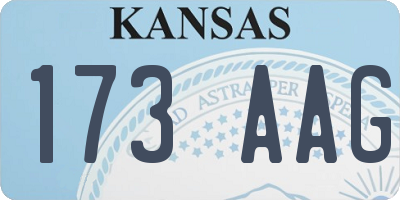 KS license plate 173AAG