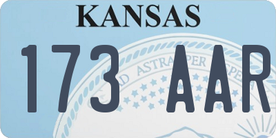KS license plate 173AAR