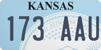KS license plate 173AAU