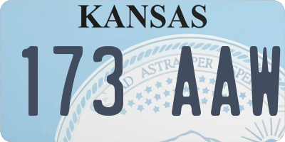 KS license plate 173AAW