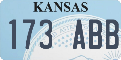 KS license plate 173ABB