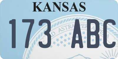 KS license plate 173ABC