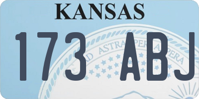KS license plate 173ABJ