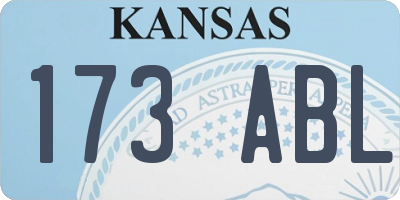 KS license plate 173ABL