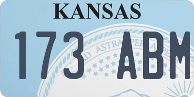 KS license plate 173ABM