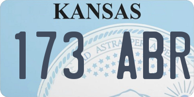 KS license plate 173ABR