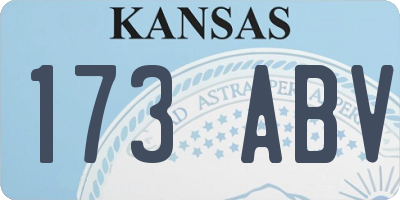 KS license plate 173ABV