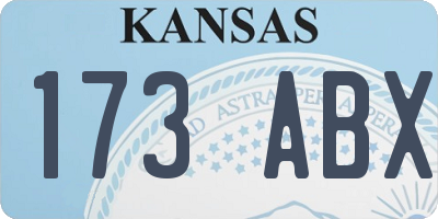 KS license plate 173ABX