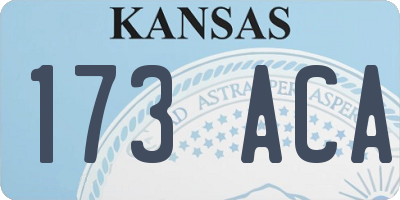 KS license plate 173ACA