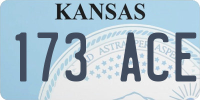 KS license plate 173ACE