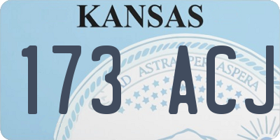 KS license plate 173ACJ