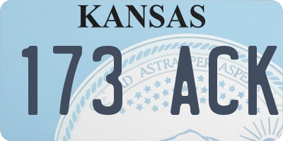 KS license plate 173ACK