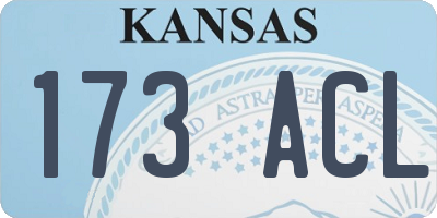 KS license plate 173ACL