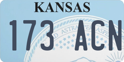 KS license plate 173ACN