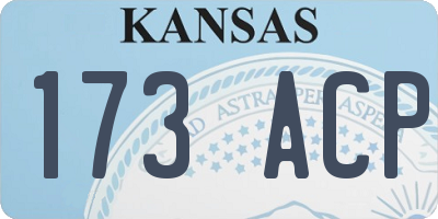 KS license plate 173ACP